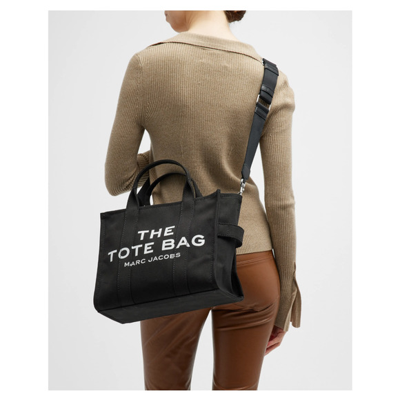 Marc Jacobs Handbags - Marc Jacobs The Tote Bag Medium Washed Black Canvas Crossbody Strap W/ Box